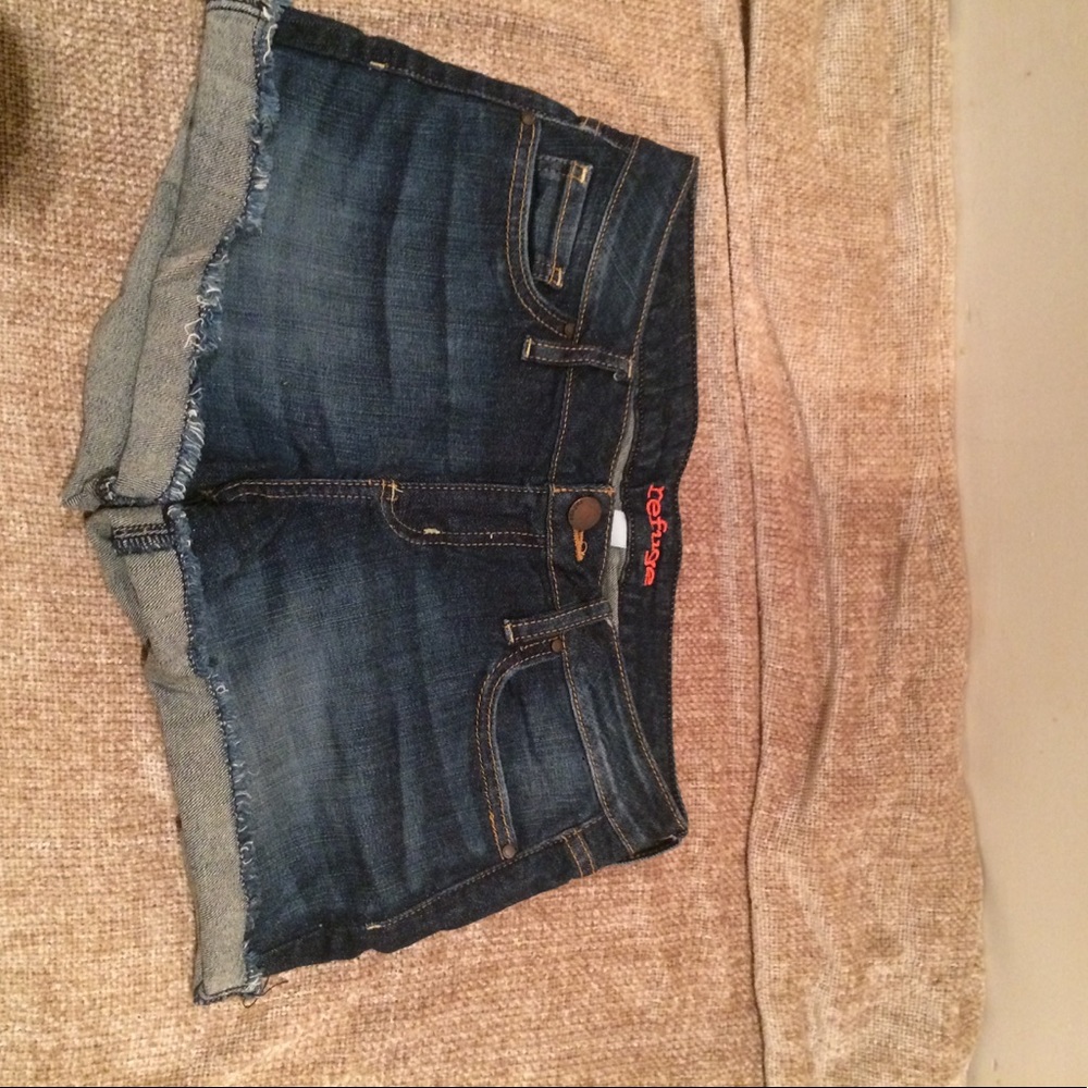 Refuge Destroyed Denim Shortie Shorts size 4
